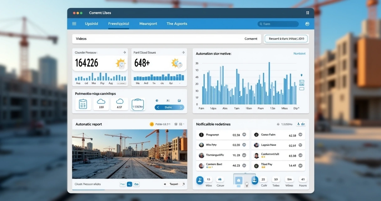 Painel digital de plataforma de acompanhamento de obras