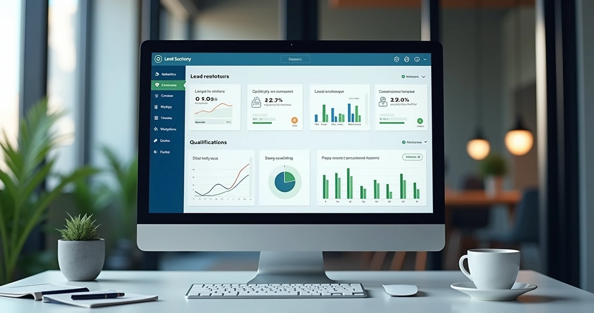 Painel com pontuação de leads e métricas de qualificação