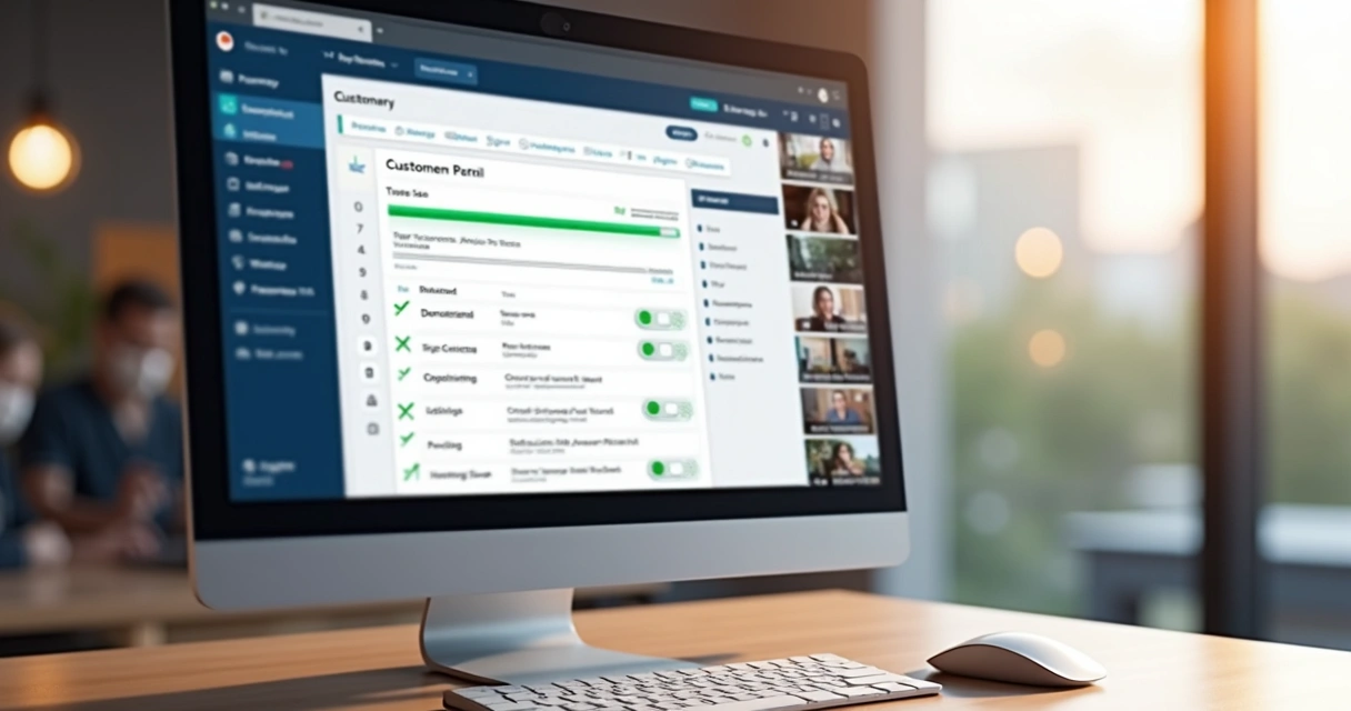 Painel de onboarding com checklist digital e progresso do cliente