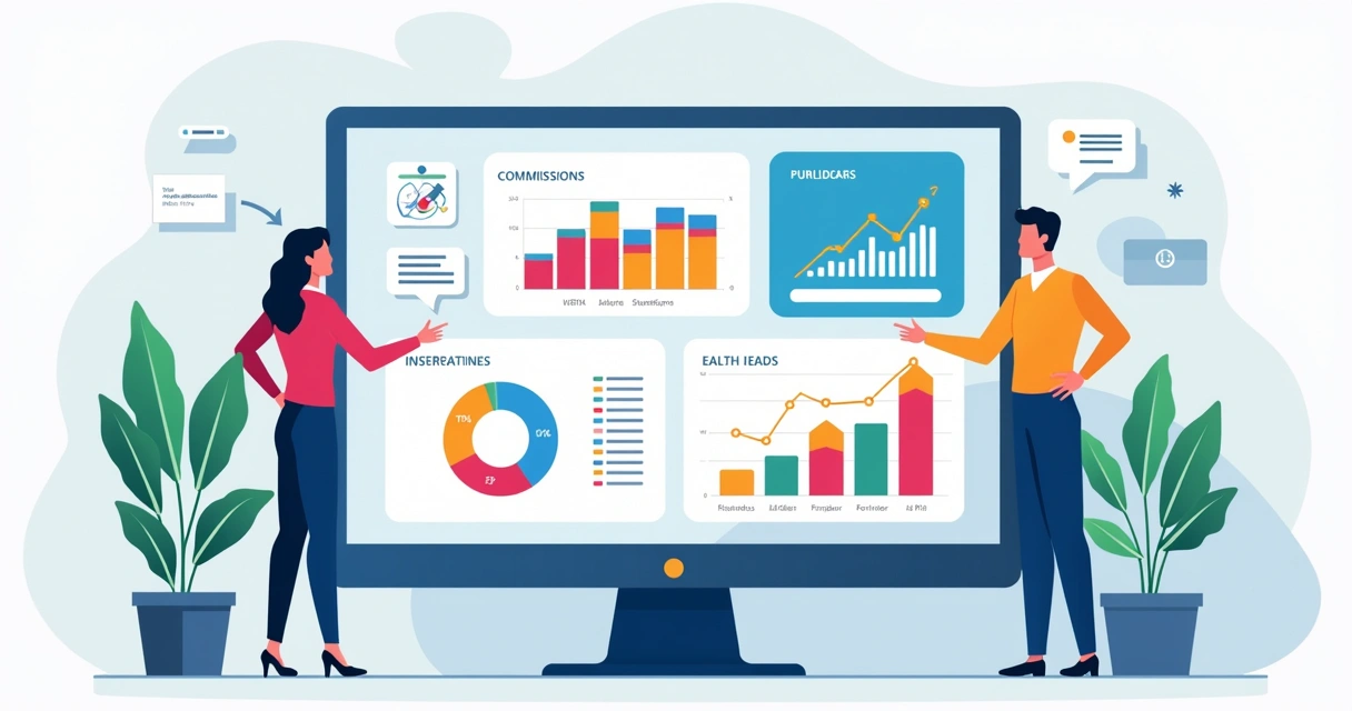 Planejamento de vendas B2B: guia prático para canais Dashboard digital mostrando comissões, leads e desempenho de parceiros de vendas