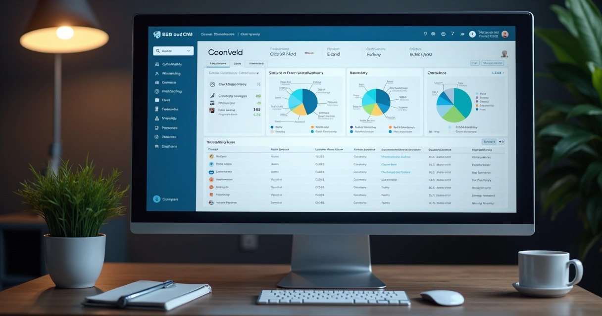 Painel de CRM com leads segmentados e etapas de pré-venda
