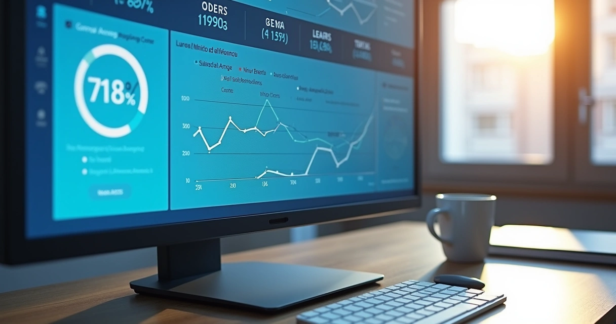 Painel com métricas de qualificação e tempo de resposta de leads 