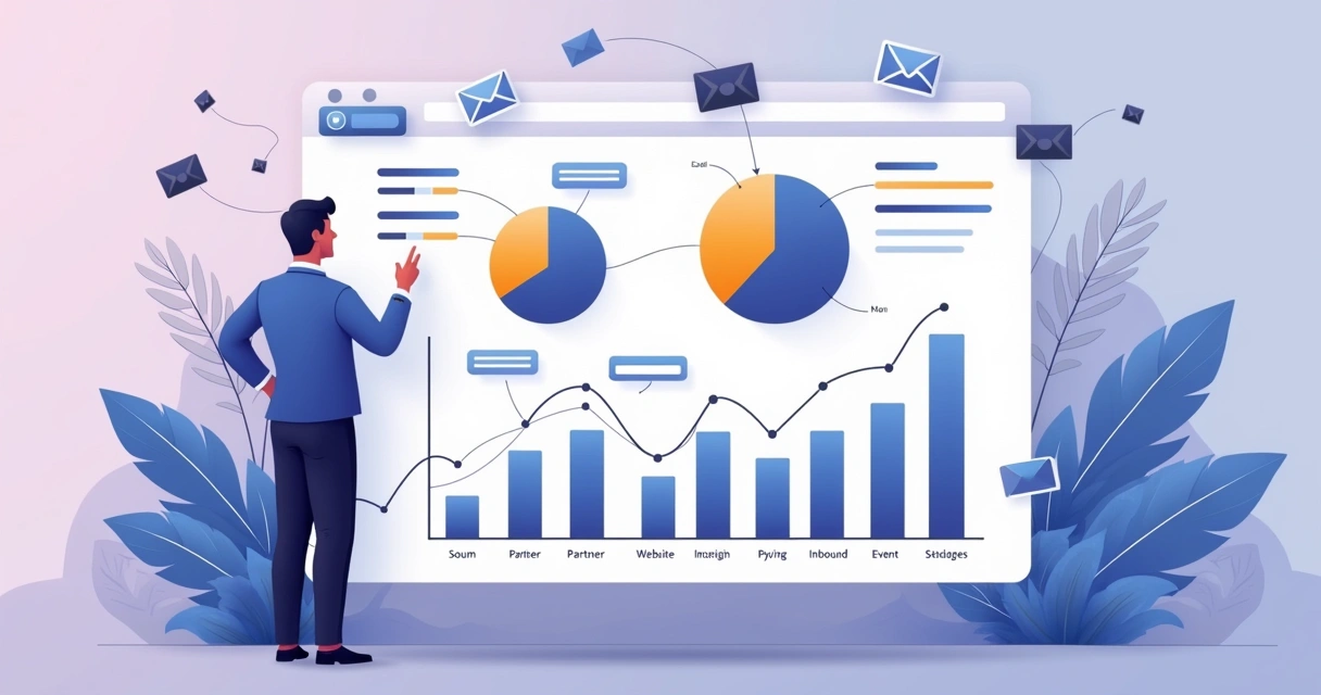 Visão de um painel mostrando a origem dos leads 
