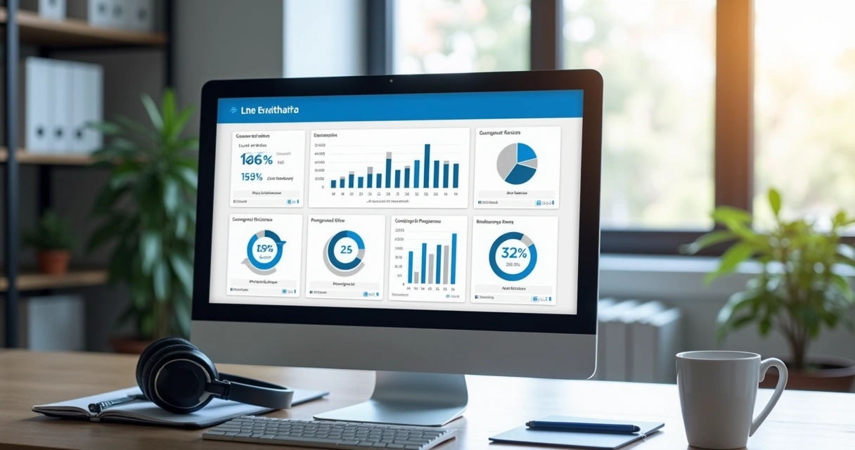 Painel de LMS com métricas de curso e progresso 