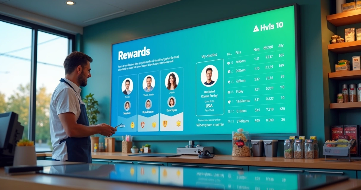 Painel de recompensas com pontos no posto de gasolina 