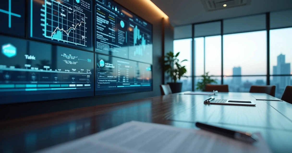 Painel com indicadores fiscais e documentos sobre reforma tributária