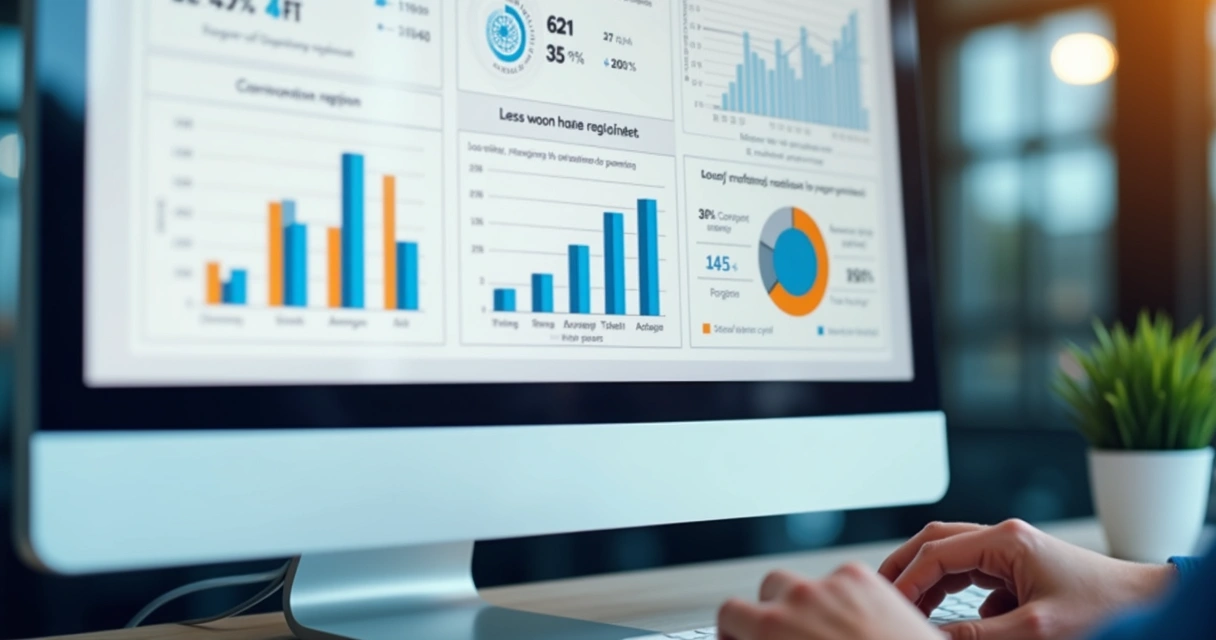 Painel com métricas de vendas por região e produto