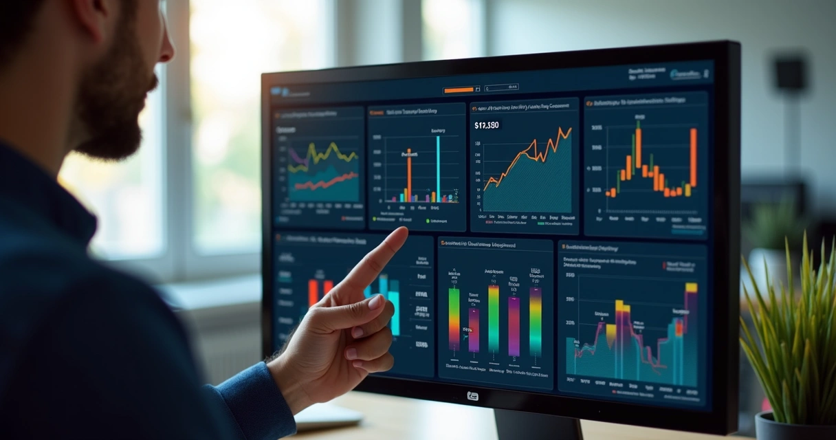 Dashboard de automação de vendas com gráficos coloridos 