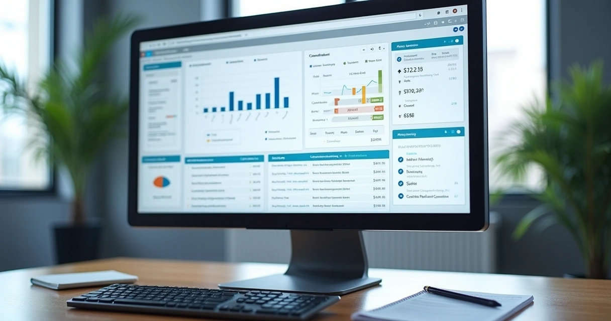 Painel digital com relatórios jurídicos, contratos e indicadores de atendimento 