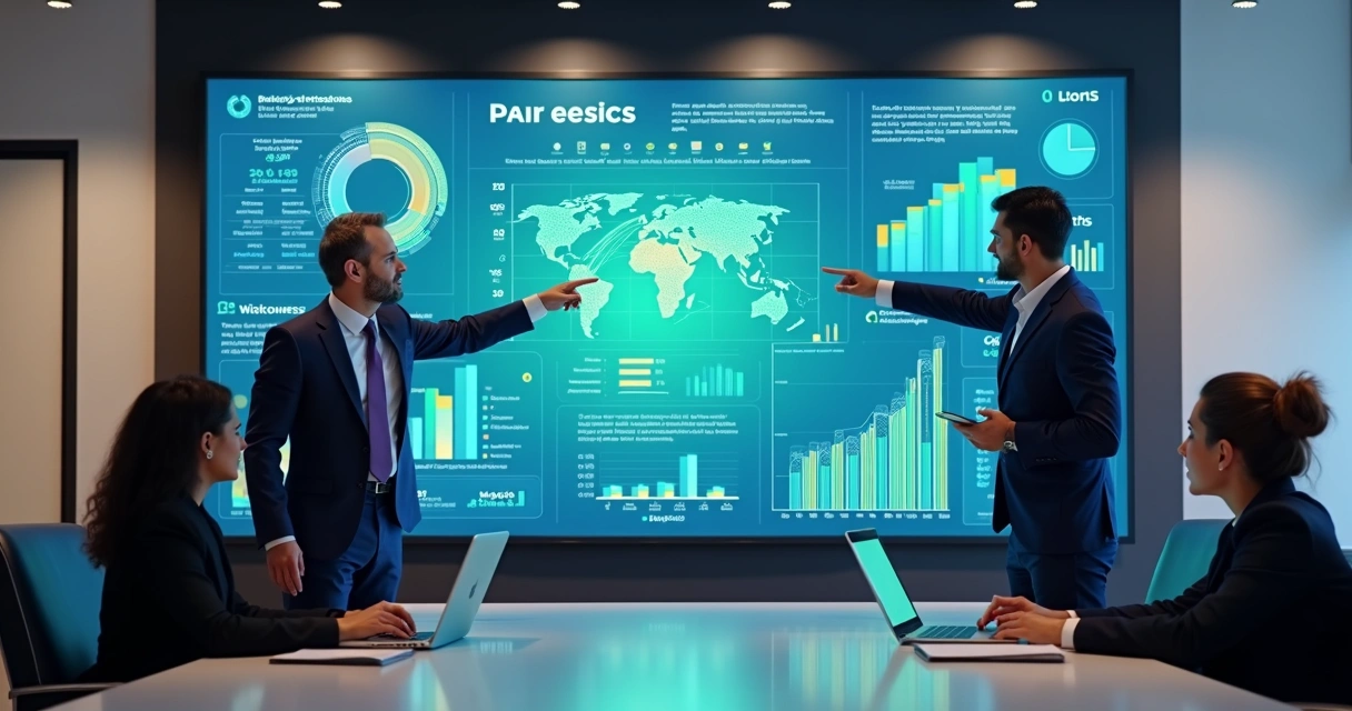 Painel de dashboard de BI em monitor corporativo 