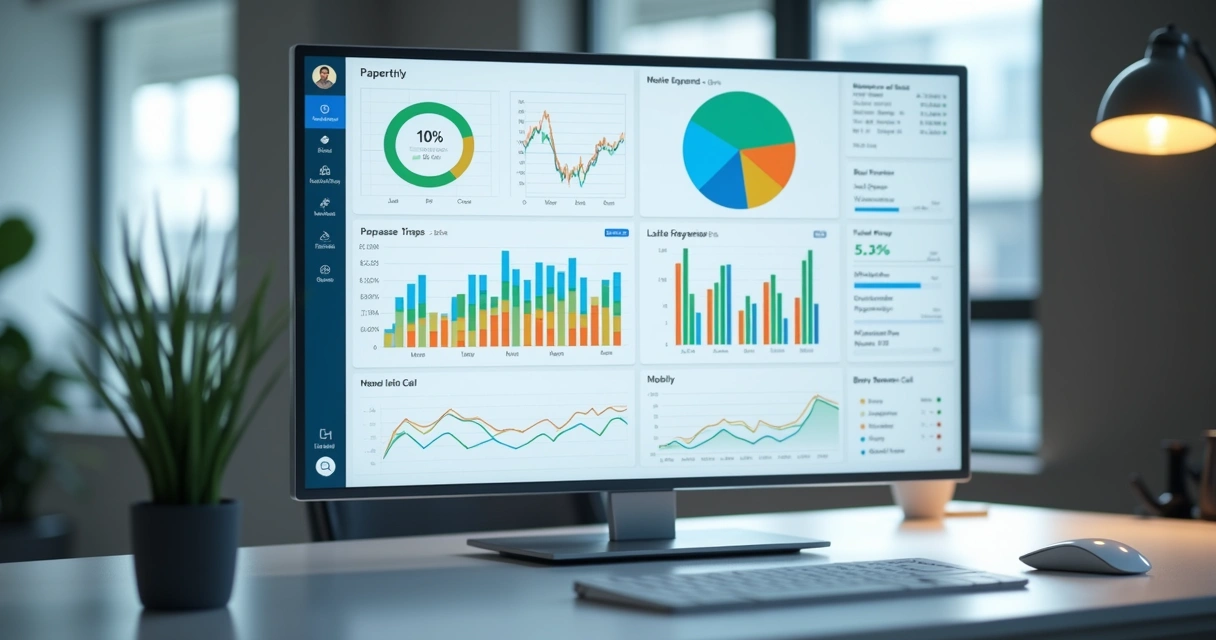 Painel digital com gráficos de repasse para proprietários 