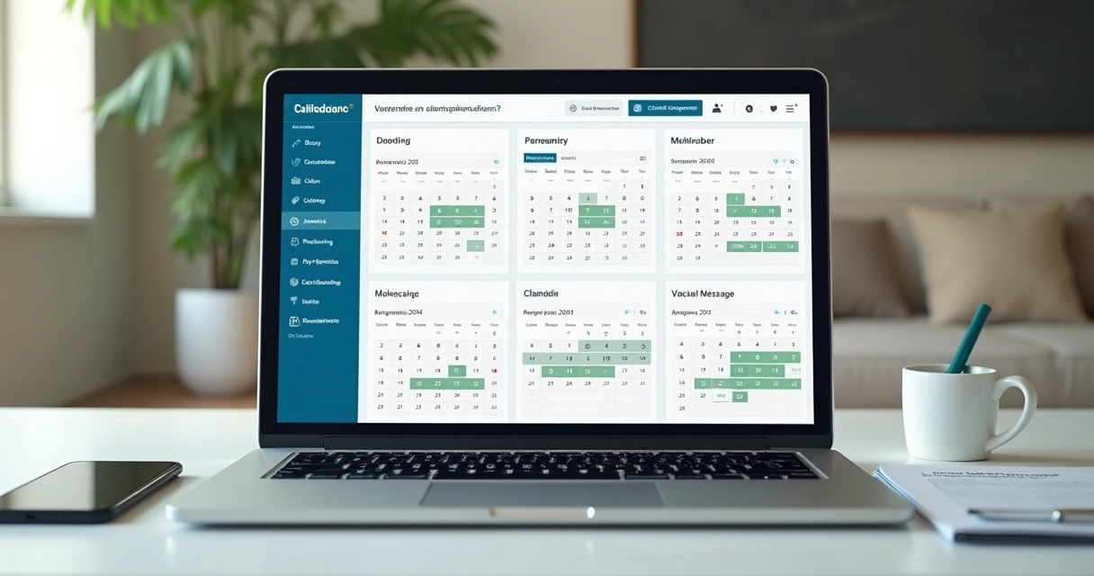 Painel com reservas integradas e calendários sincronizados 