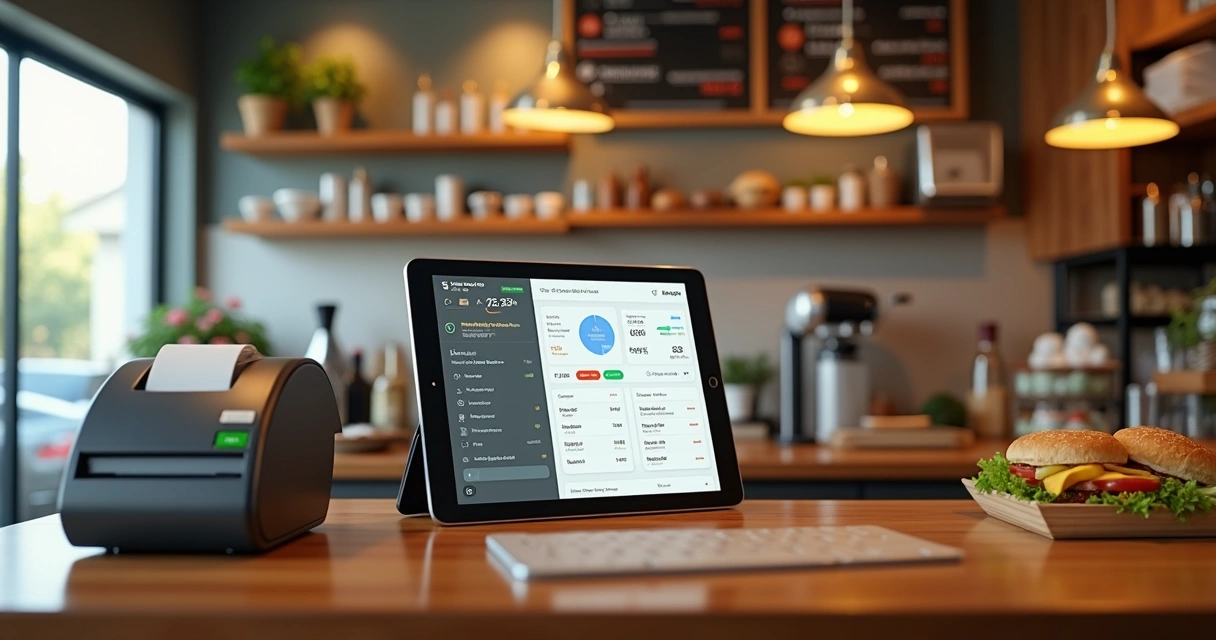 Painel de pedidos e cardápio digital em restaurante 