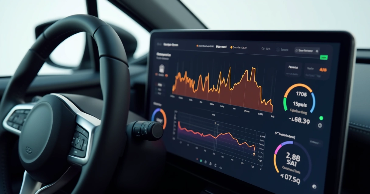 Tela de simulador de direção mostrando relatório de desempenho com gráficos de erros e acertos 