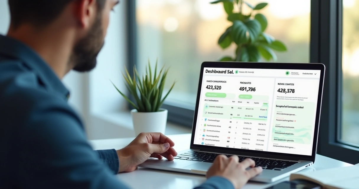 Painel simples com indicadores de vendas acompanhados por gestor 