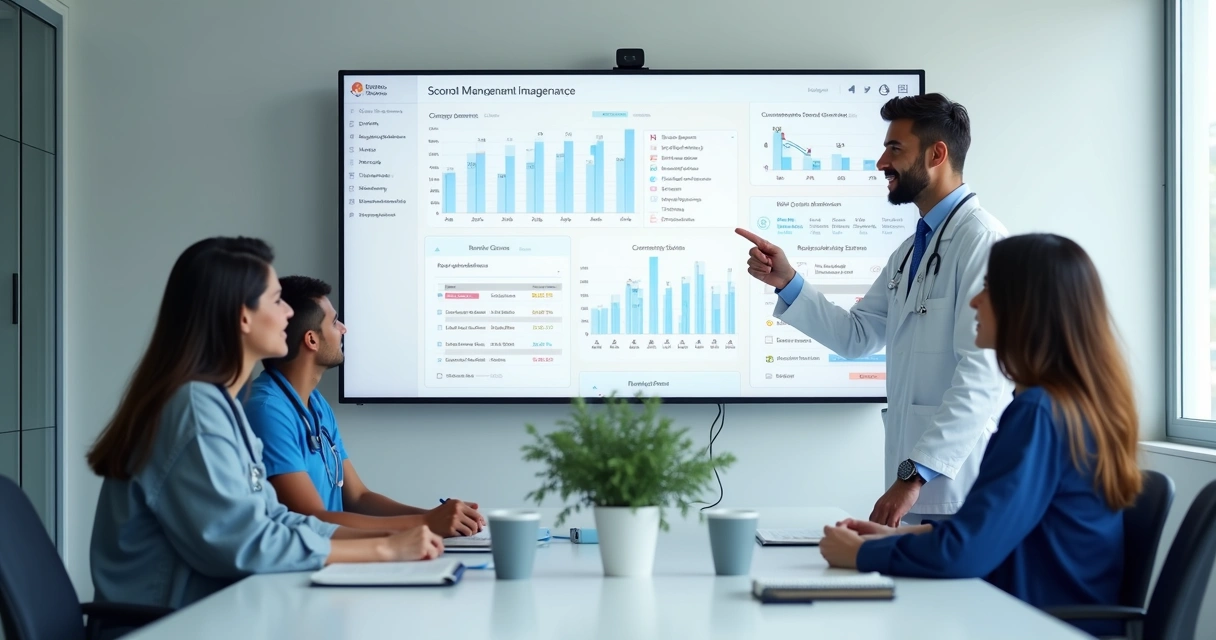 Painel com indicadores de retornos e faltas em clínica