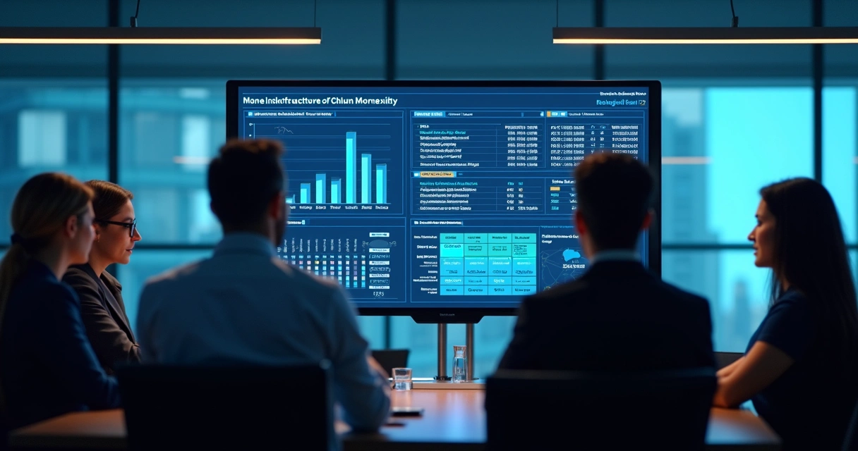 Dashboard de riscos cloud em painel para reunião de board 