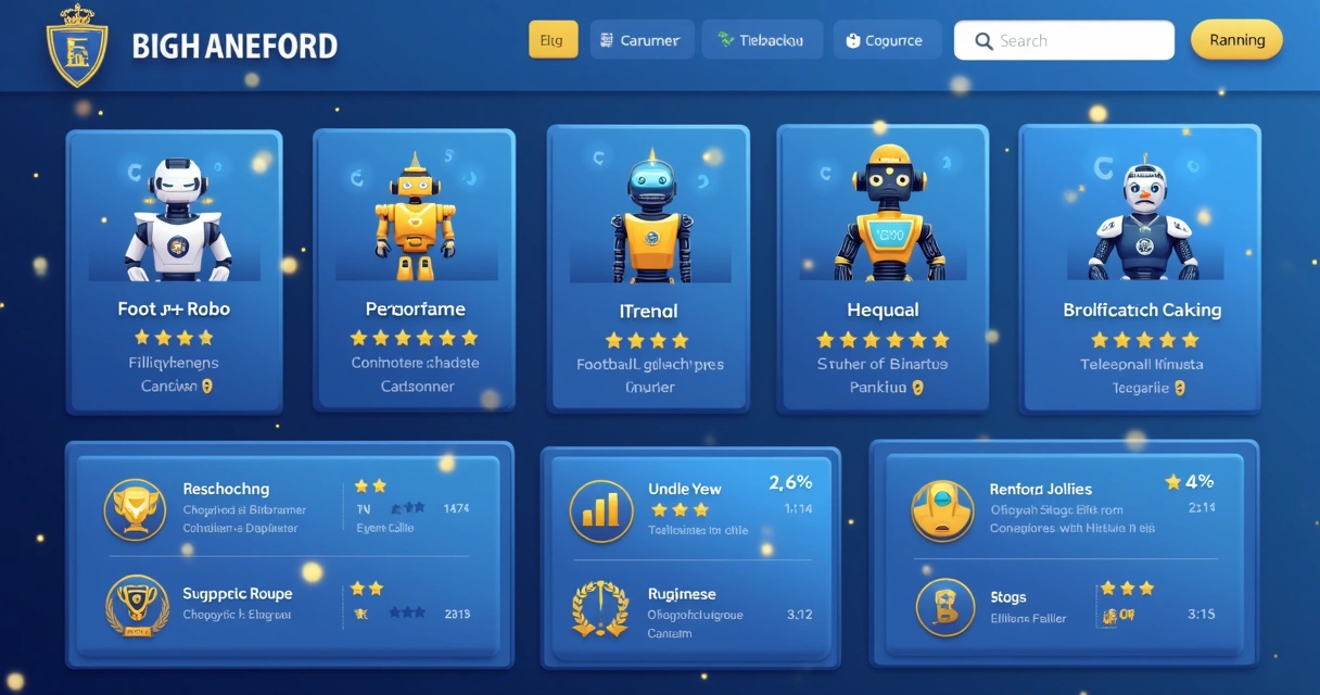 Painel digital com ranking de robôs de apostas de futebol 