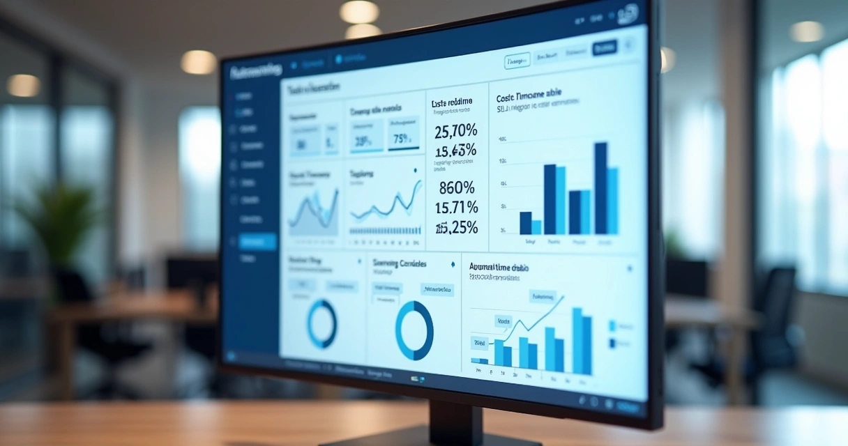 Painel com métricas de ROI e automação com IA 