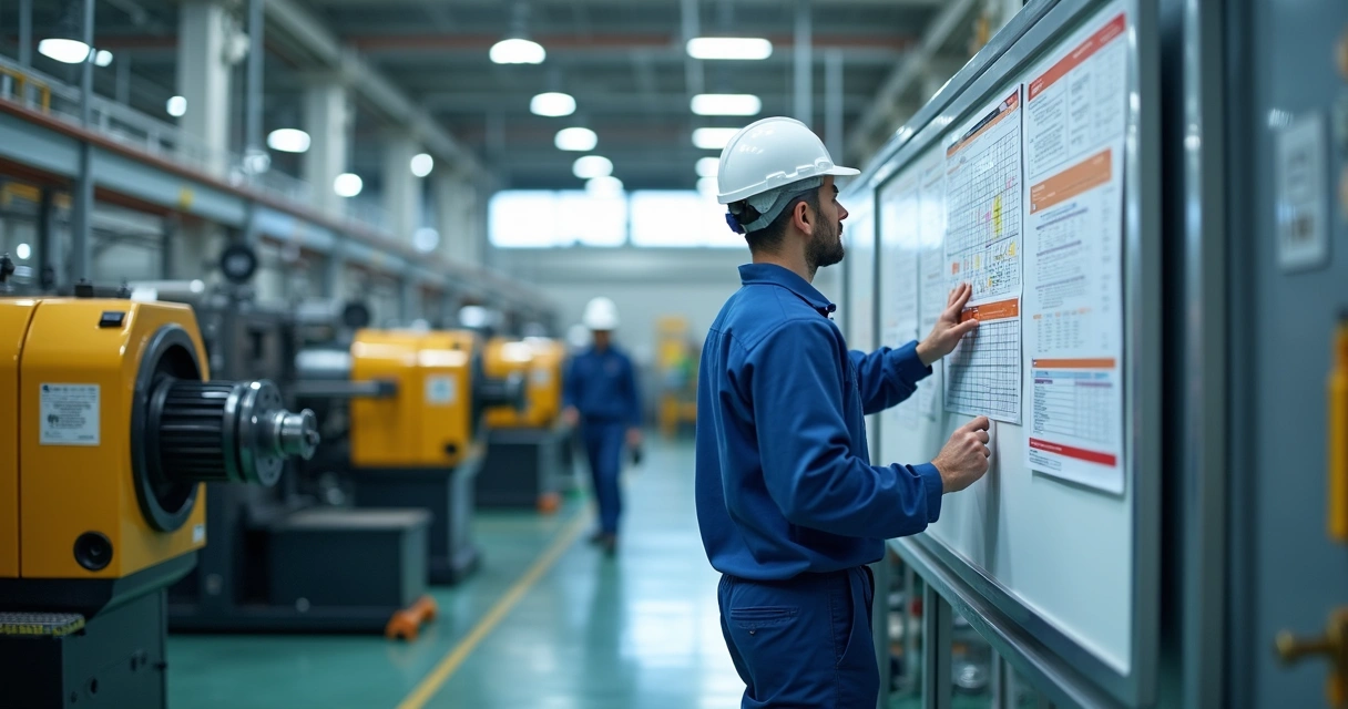 Quadro de acompanhamento de rotinas de manutenção em chão de fábrica 