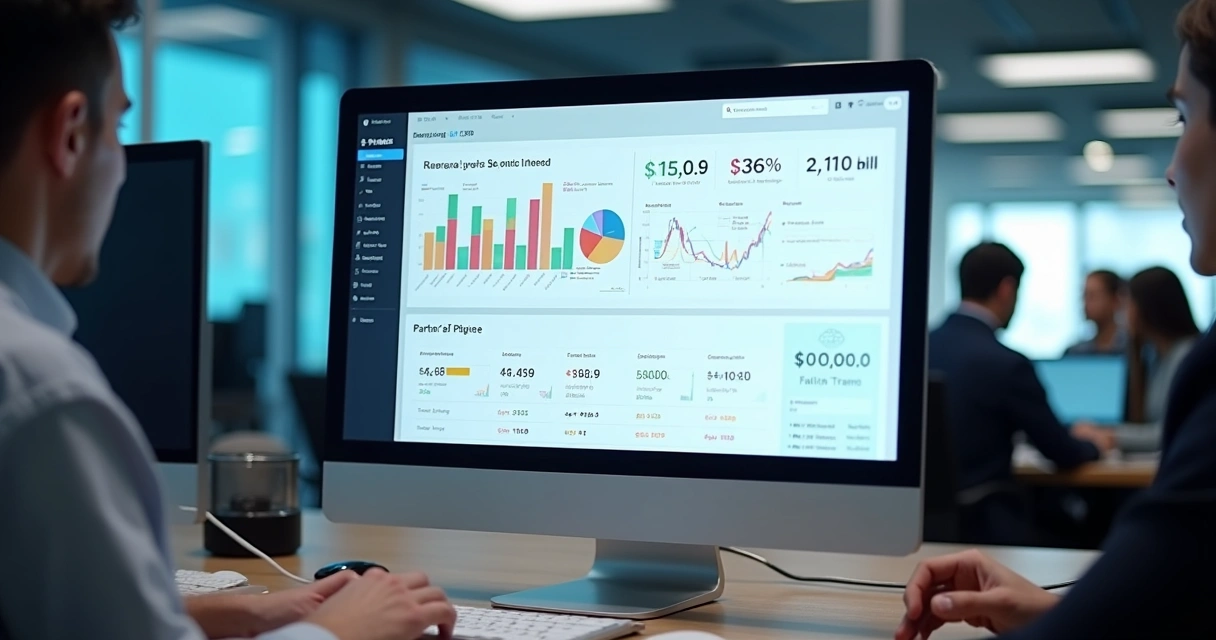 Painel de controle de SaaS mostrando split automatizado e métricas 
