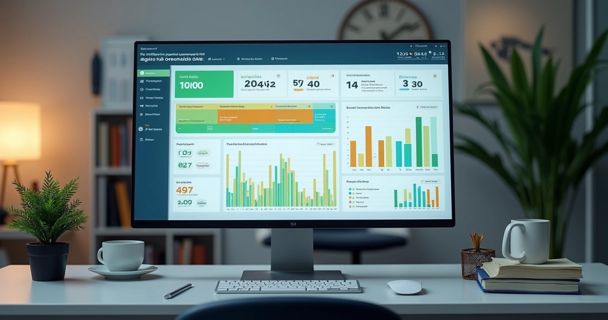 Painel com score de cobrança e gráficos de risco 