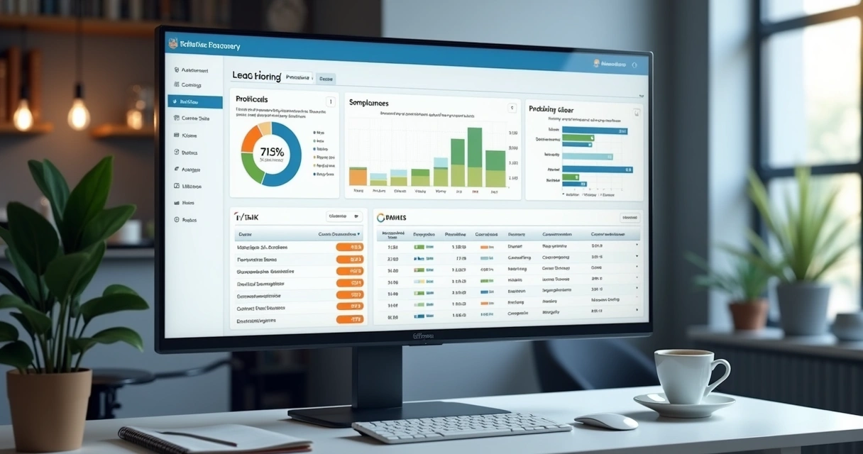 Painel com pontuação de leads e gráficos de conversão