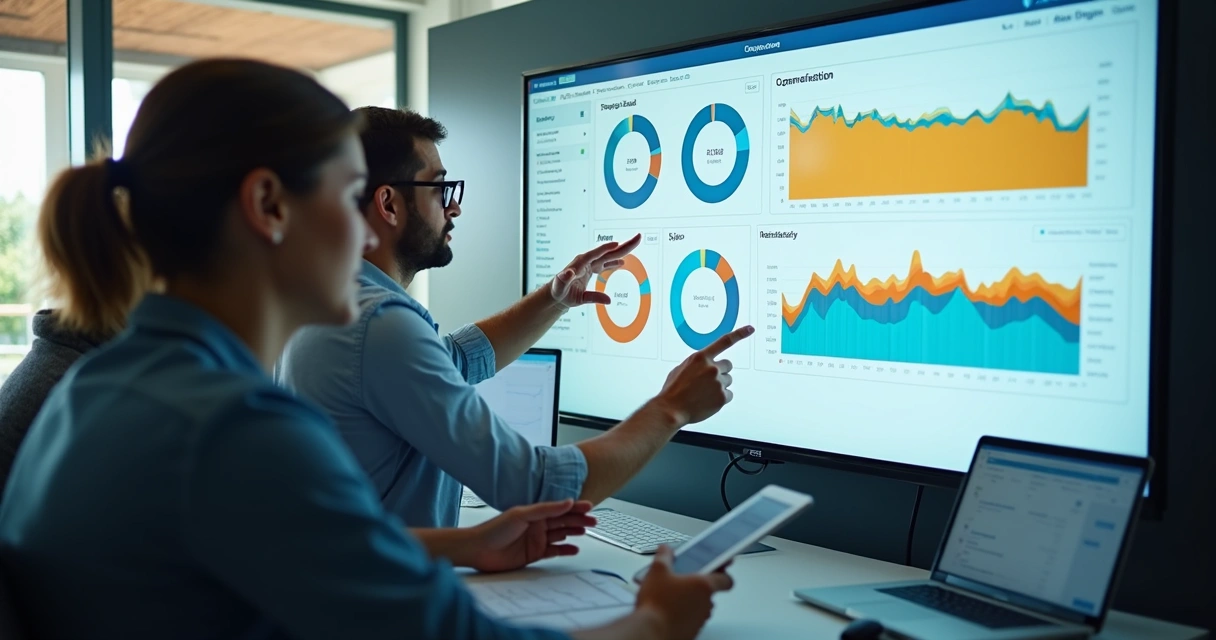 Painel com segmentação de leads e gráficos de vendas 