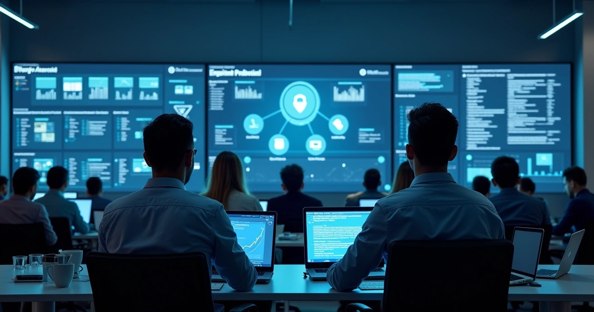 Painel de segurança monitorando endpoints corporativos 