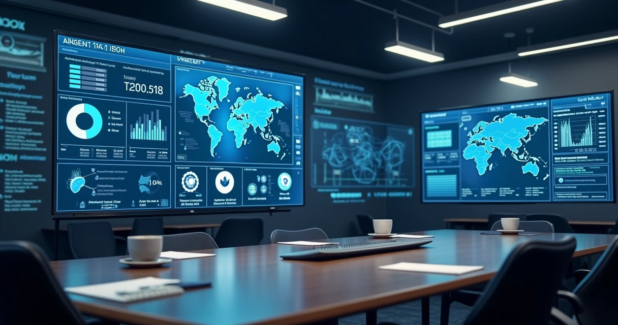 Painel com métricas de SLA e operação de agente de IA 