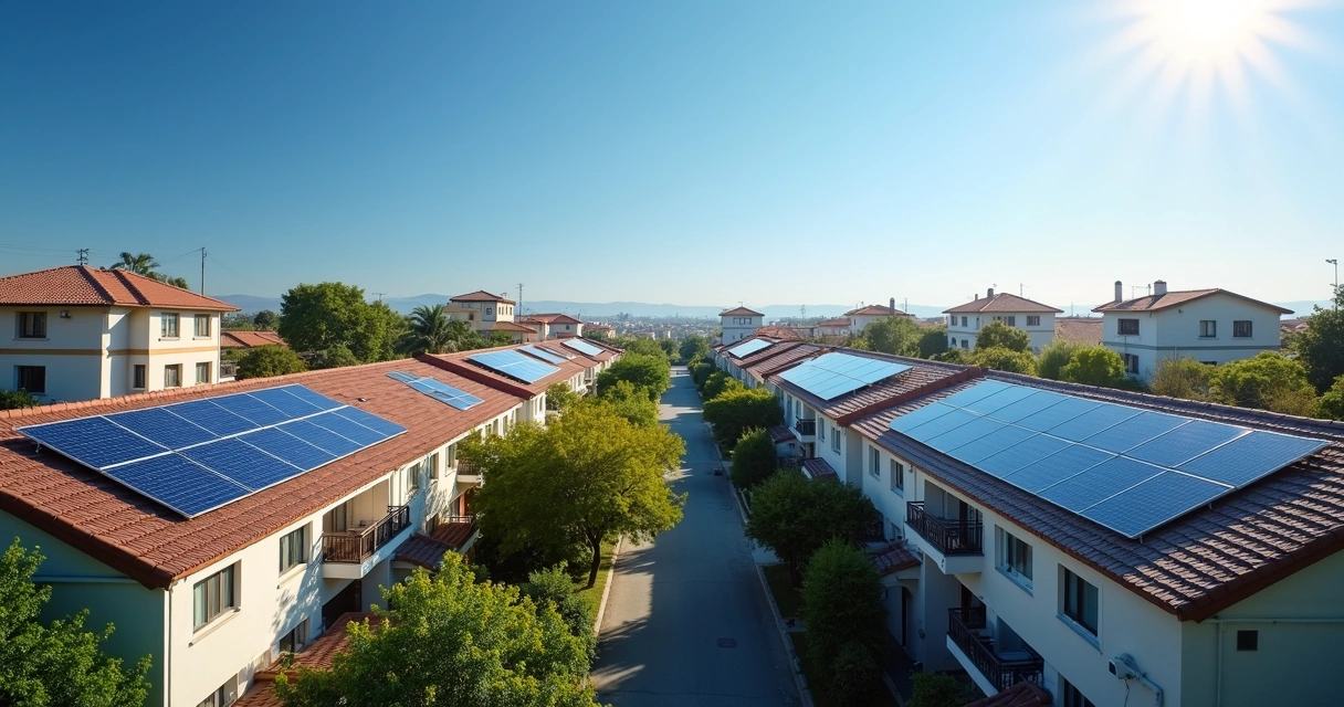 Painéis solares instalados em telhado de condomínio em Brasília 