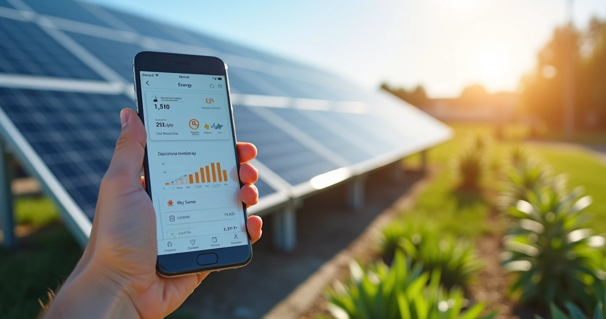 Aplicativo de monitoramento de painel solar em smartphone 