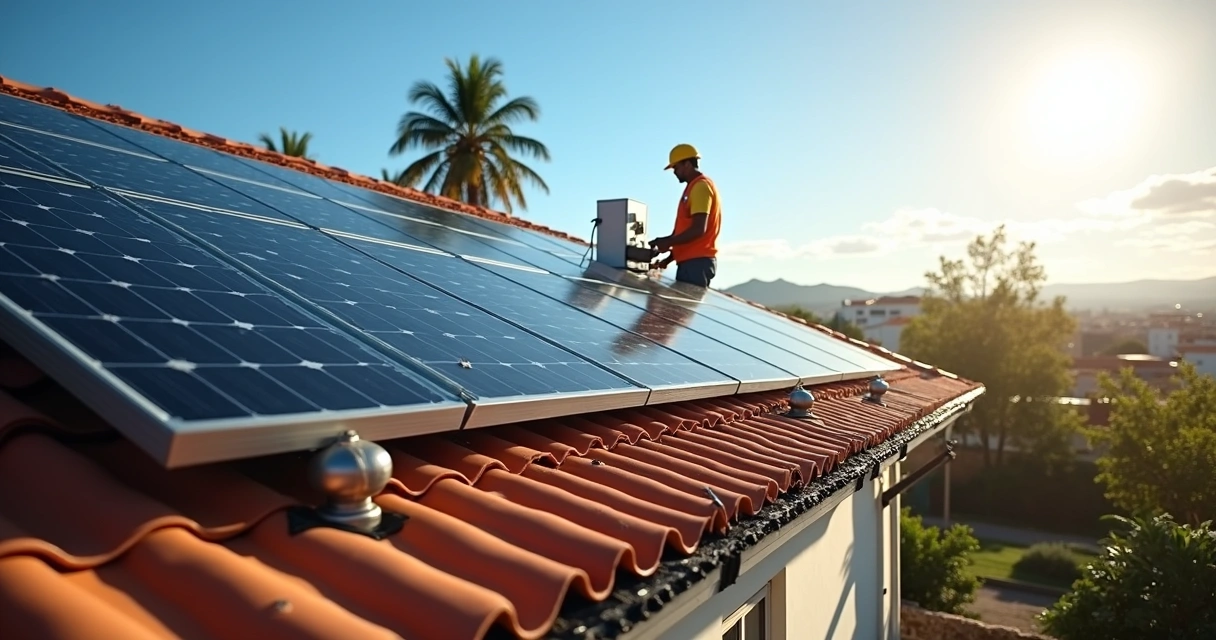 Painel solar instalado em residência em Pernambuco 