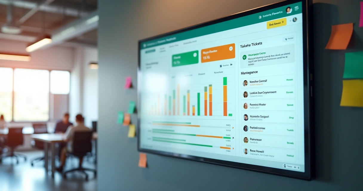 Painel digital exibindo demandas de condomínio no WhatsApp 