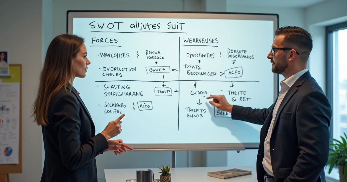 Quadro SWOT preenchido de forma prática com exemplos do setor de material de limpeza 