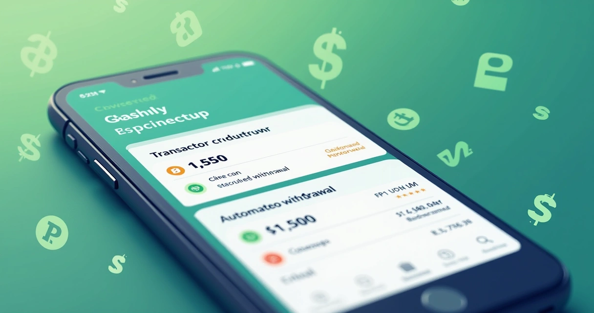Painel transparente de taxas e saques automáticos em app 