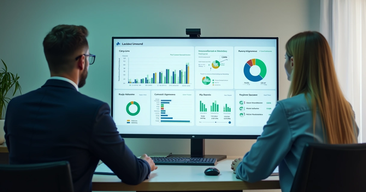 Painel moderno de plataforma digital de gestão imobiliária 
