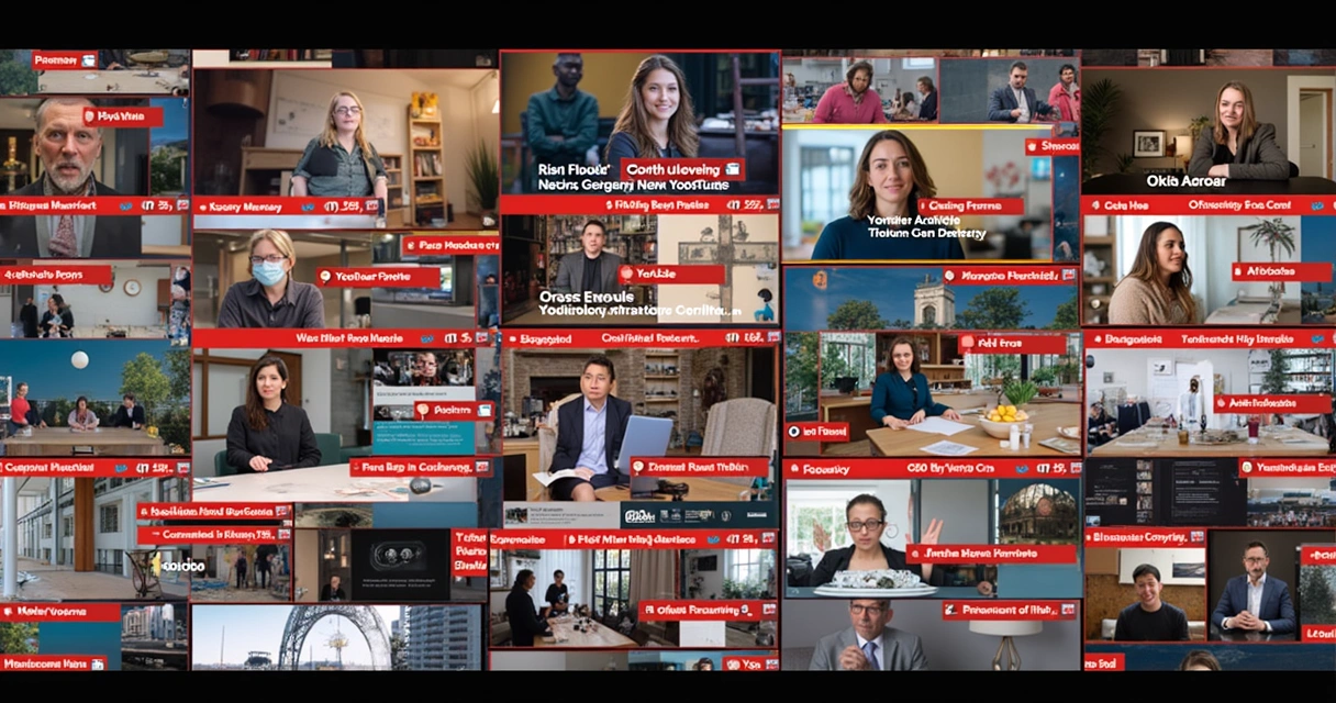 Painel mostrando diferentes templates de thumbnails padronizados 