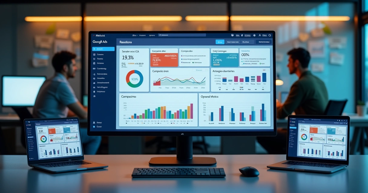 Painel unificado com Google Ads, Meta Ads e IA para agência de tráfego 