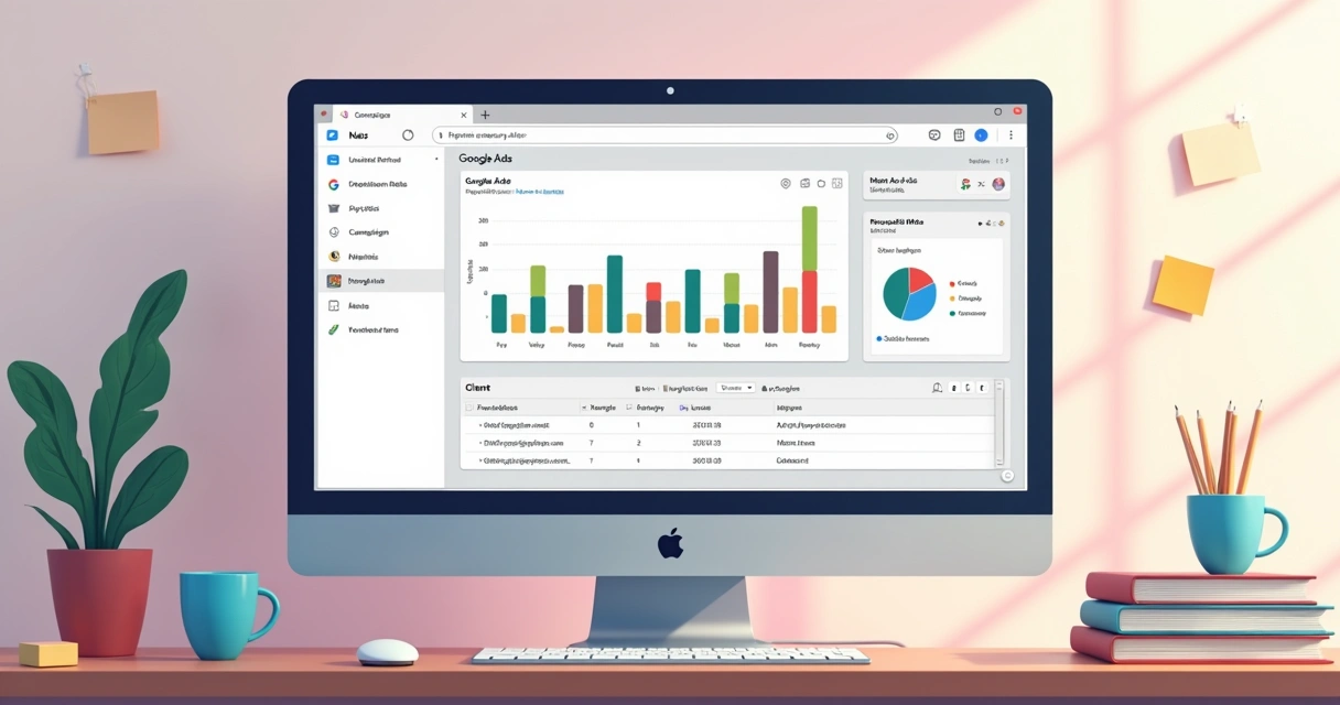 Painel com múltiplas contas de campanhas de anúncios integradas 