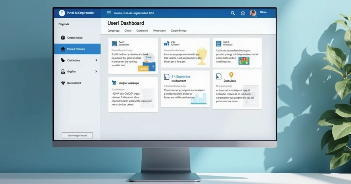 Painel do usuário no Portal do Empreendedor MEI com opções de serviços digitais