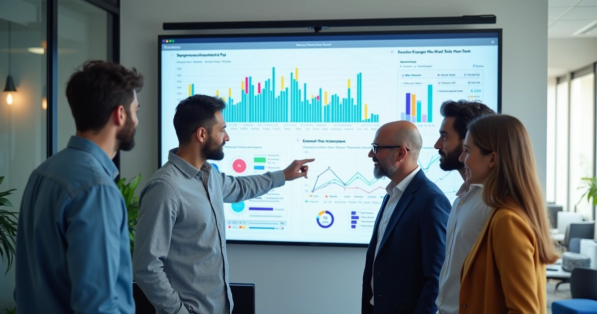 Painel digital de vendas em tela grande 