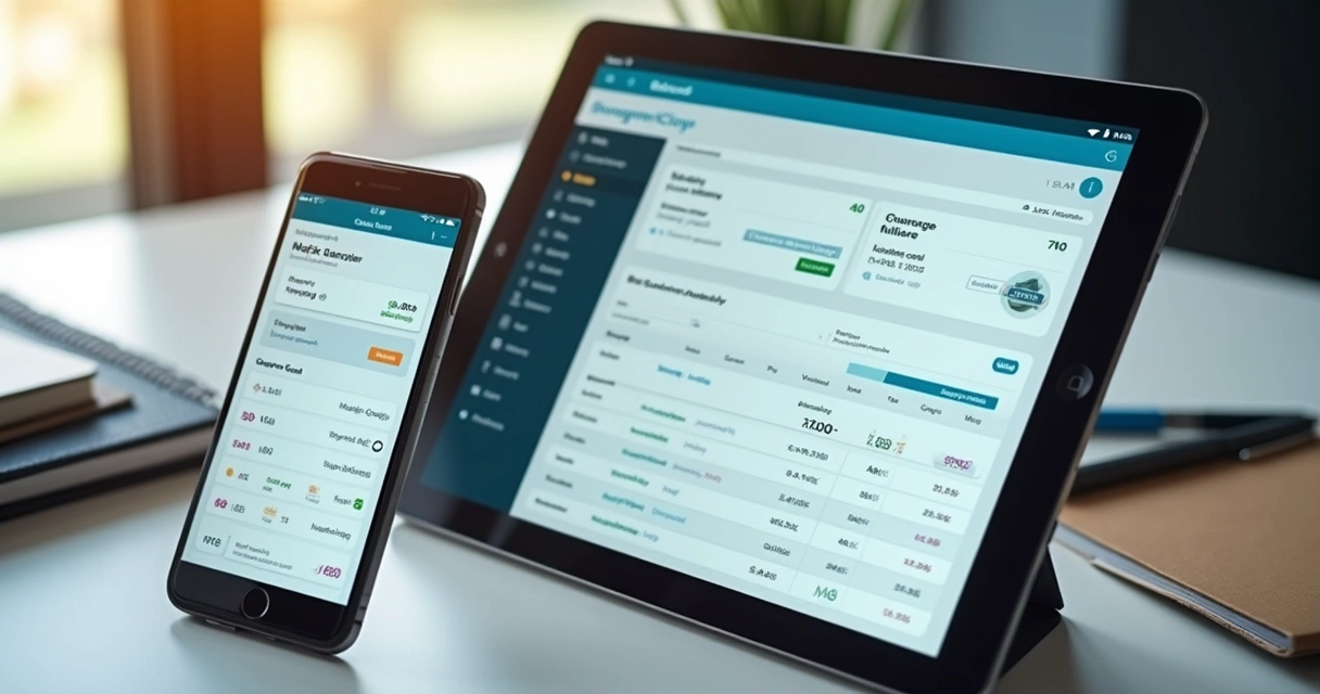 Painel de vendas integrado em tablet e smartphone