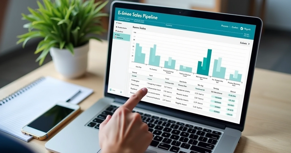 Painel de vendas simples com etapas e valores de negócios