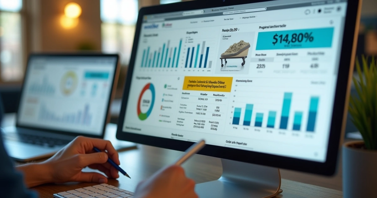 Painel de controle de vendas do Mercado Livre 