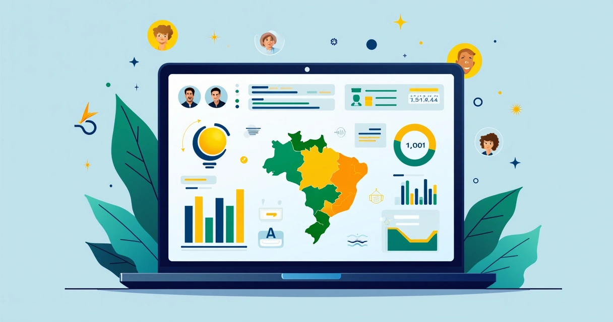 Painel com gráficos de campanha política 