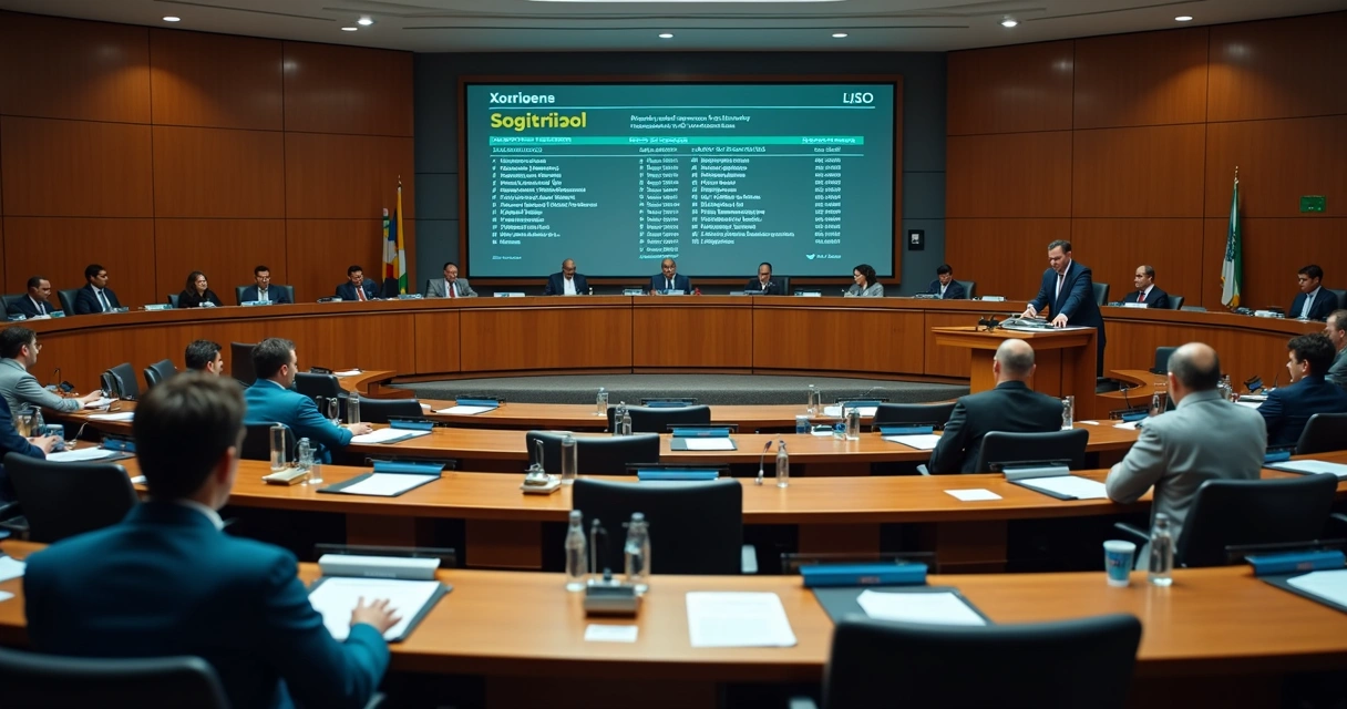 Painel eletrônico de votação em sessão legislativa municipal 