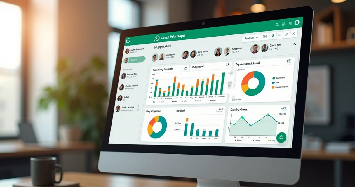 Painel de integração do WhatsApp com CRM e equipe 