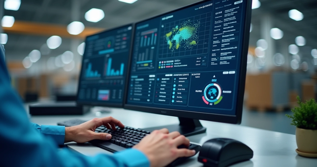 Painel WMS com rotas e prioridades de expedição em monitor logístico 