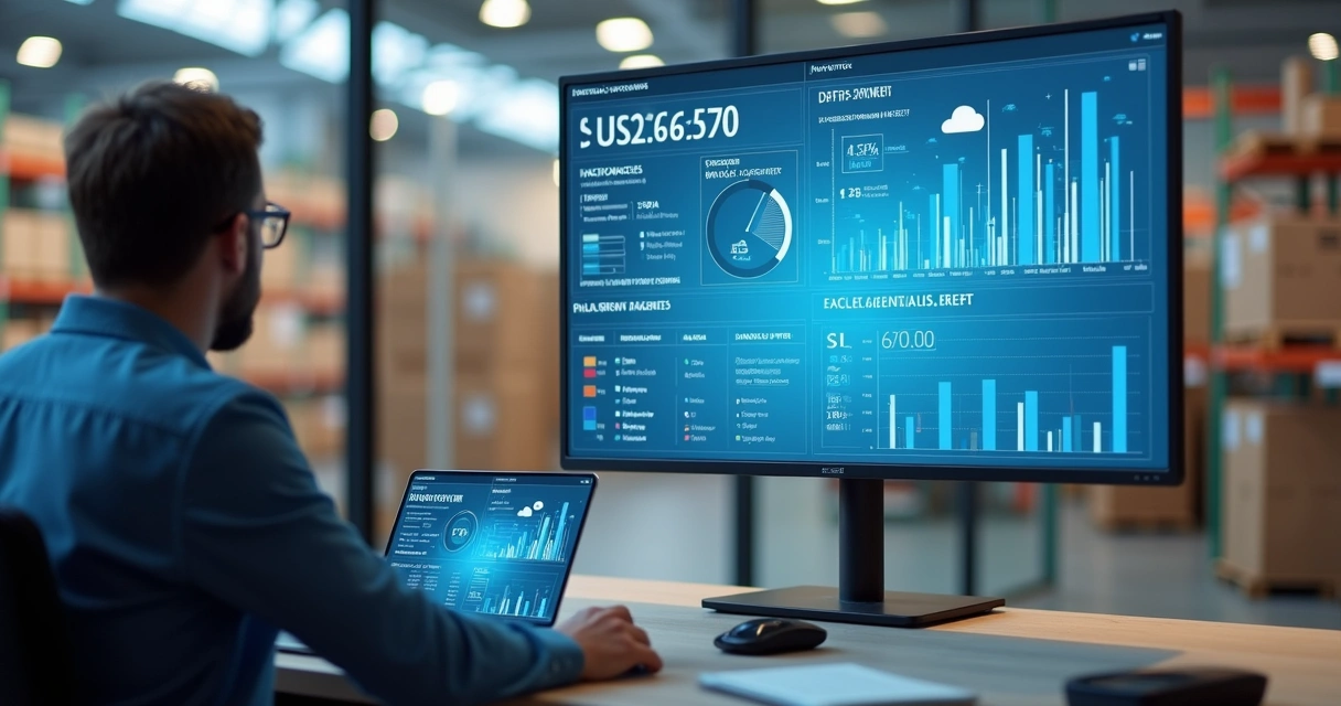 Painel de WMS com dados de inventário 
